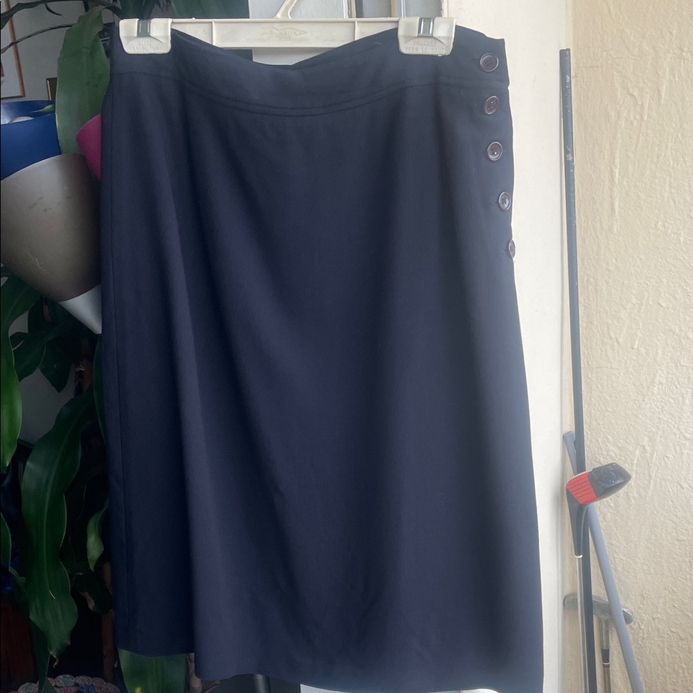Vintage Laura Ashley black A-Line Skirt with Button Accents